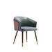 Manhattan Comfort Reeva Leatherette Side Chair Dining Chair Faux Leather/Wood/Upholstered/Metal in Black/Brown | Wayfair DC082-GY