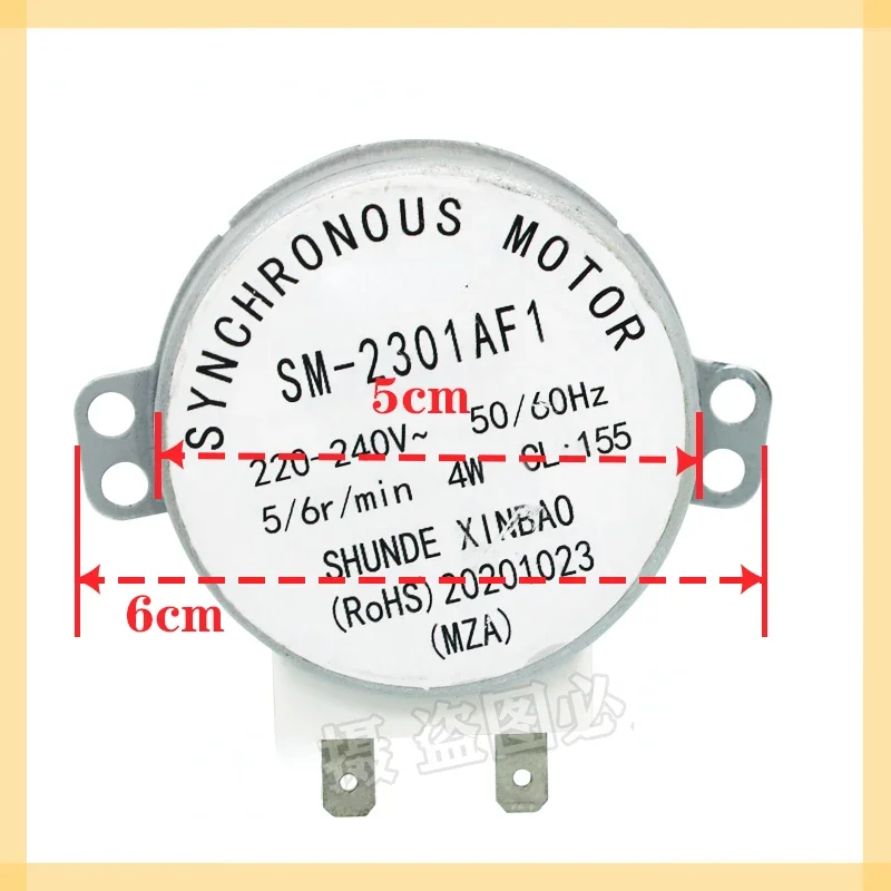SM-2301AF1 220V 4W 5/6r/min Syns.info ous Moteur Accessoires Pour Four À Micro-ondes Moteur À Arbre pio