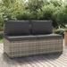 Gecheer 2-Seater Patio Sofa with Cushions Gray Poly Rattan