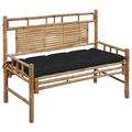 vidaXL Patio Bench with Cushion 47.2 Bamboo
