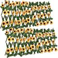 2Pack Fence Privacy Screen Artificial Leaf Faux Sunflower Expandable/Stretchable Privacy Fence for Balcony Patio Outdoor Decorative Faux Sunflower Fencing Panel (15.7 Inch)