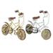 4 W 8 H Multi Colored Metal Bike Sculpture with Wood Wheels by DecMode (2 Count)