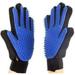 Pet Grooming Glove Comfortable Efficient Pet Hair Remover Mit Five-Finger Massage Design to Protect pet Skin Perfect for Cats & Dogs with Long or Short One Pair (Blue)