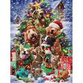 Vermont Christmas Company Christmas Pets Jigsaw Puzzle 550 Piece - Holiday Puzzle with Randomly Shaped & Interlocking Pieces - 24 x 18