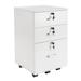 Dtwnek Wood Board 3 Drawers Wooden Filing Cabinet White