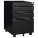 YhbSmt Mobile File Cabinet 3 Drawer Locking Filing Cabinet Under Desk Office Metal Storage Cabinet on Wheels for Legal/Letter/A4 File (Fully Assembled Cabinet Black)