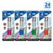 BAZIC Ballpoint 4-Color Retractable Pen Soft Grip 1.0mm (2/Pack) 24-Pack