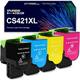 SPLENDIDCOLOR Remanufactured 4PK CS421 Toner Cartridge Replacement for Lexmark 78C10K0 78C10C0 78C10M0 78C10Y0 for Lexmark CS421 CS521 CX421 CS421dn CS521dn CX421adn Printers.