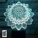 YSTIAN 3D Creative Lotus Flower Remote Control 16 Color Night Lights Illusion Acrylic LED Table Bedside Lamp Children Bedroom Desk Decor Birthday Christmas Gift Toy for Kids