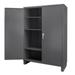 Durham 14 Gauge Flush Style Lockable Double Door Storage Cabinet with 3 Adjustable Shelves - Gray - 60 in.