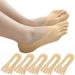 6Pairs Toe Socks Low Cut Five Finger Crew Socks Athletic No Show Soft Comfortable Breathable Running Yoga Socks For Woman (One Size for Women Beige)