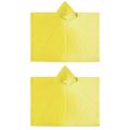 DISHAN Foldable Raincoat 2pcs Hooded Raincoat Waterproof Eva Button Closure Reusable Adults Kids Universal Ultralight Rainproof