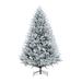 The Holiday Aisle® Frosted Traditional Christmas Tree w/ Lights, Christmas Tree Prelit w/ Metal Stand in Green | 6.5 ft | Wayfair