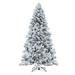 The Holiday Aisle® Snow Flocked Traditional Christmas Tree w/ Lights, Christmas Tree Prelit w/ Metal Stand | 7.5 ft | Wayfair