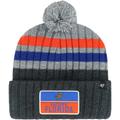 Men's '47 Charcoal Florida Gators Stack Striped Cuffed Knit Hat with Pom