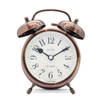 Acctim Pembridge Analogue Alarm Clock Antique Brass
