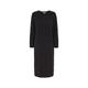 Geripptes Strickkleid, grau