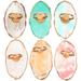 NUOLUX 6Pcs Resin Nail Palettes Ring Mixing Palettes Manicure Mixing Palettes Ring Design Mixing Holder