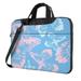 ZICANCN Laptop Case 14 inch Blue Linear Butterflies Work Shoulder Messenger Business Bag for Women and Men