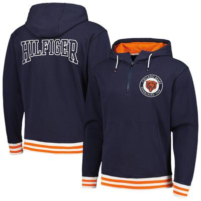 Men's Tommy Hilfiger Navy Chicago Bears Aaron Quarter-Zip Hoodie