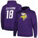Men's Fanatics Branded Justin Jefferson Purple Minnesota Vikings Big & Tall Fleece Name Number Pullover Hoodie