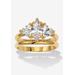 Women's 2 Tcw Marquise Cubic Zirconia 14K Yellow Gold-Plated Bridal Ring Set by PalmBeach Jewelry in Gold (Size 8)