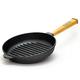 4BIG.fun Grill Pan 26 cm Fire Pan, Round, Cast Iron Steak Pan, Suitable for Gas Grill, Oven, Fire Pit, All Hobs Including Induction