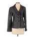 Lafayette 148 New York Blazer Jacket: Below Hip Gray Print Jackets & Outerwear - Women's Size 4