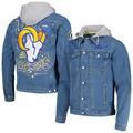 Men's The Wild Collective Los Angeles Rams Hooded Full-Button Denim Jacket