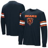 Men's Navy Chicago Bears Hands Off Long Sleeve Adaptive T-Shirt