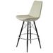 Brayden Studio® Shinkle 24" Counter Stool Upholstered/Leather/Metal/Faux leather in Gray/Black | Bar Stool (29" Seat Height) | Wayfair