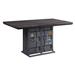 Williston Forge Jawaria 66.5" Pedestal Dining Table Wood/Metal in Black/Brown/Gray | 30.5 H x 66.5 W x 38.5 D in | Wayfair