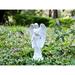 Trinx Solar Guardian Angel Outdoor Garden Statue w/ Spotlight Resin/Plastic in White | 15 H x 6 W x 8 D in | Wayfair