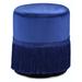 Mercer41 Addison Upholstered Round Ottoman Velvet, Metal in Blue | 16.5 H x 17.5 W x 17.5 D in | Wayfair 84BF5098338A48C1B83DAC96322C004A