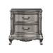 Rosdorf Park Yesenia Antique Platinum 2-Drawer Nightstand Wood in Black/Brown | 30.5 H x 30.5 W x 18.5 D in | Wayfair