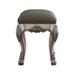 Rosdorf Park Rosevale Vintage Bone White Vanity Stool Faux /Upholstered/Leather in Brown/Gray/White | 20.5 H x 21.5 W x 17.5 D in | Wayfair