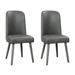 Corrigan Studio® Solvang Grey & Grey Oak Back Side Chairs Faux Leather/Wood/Upholstered in Brown/Gray | 39 H x 23.5 W x 22.5 D in | Wayfair