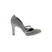 Cole Haan Heels: Pumps Chunky Heel Cocktail Party Gray Print Shoes - Women's Size 11 - Almond Toe
