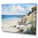 Dovecove Beach Ocean Seaside Serenity II - Nautical & Beach Canvas Prints Metal in Blue/Green/White | 16 H x 32 W x 1 D in | Wayfair