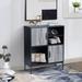 Latitude Run® 34.16" H x 28.26" W Steel Standard Bookcase in Black/Brown | 34.16 H x 28.26 W x 11.46 D in | Wayfair