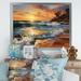 Dovecove Beach Photo Sunlit Horizons II - Nautical & Beach Wall Art Living Room Metal in Blue/Brown | 16 H x 32 W x 1 D in | Wayfair