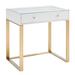 Everly Quinn Hello Kitty SlayStation Vanity Table for Bedroom w/ Double Decker Drawers & Glass Top Wood in Yellow | 31.75 H x 35.5 W in | Wayfair