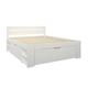 Lit rangement en bois massif blanc 160 x 200 cm