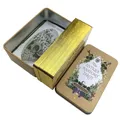 Boîte en métal doré le jeu de cartes de Tarot d'anatomie Antique avec guide en papier pour la