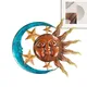 Décor artistique de sculpture de visage de soleil et de lune en métal art de mur de soleil et de