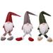 3pcs Christmas Santa Claus Dolls No Face Long Leg Sitting Doll Desktop Decor Ornaments (Red Grey and Green for Each 1pc)