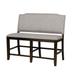 Fabric Upholstered Wooden Counter Height Bench, Grey and Brown - Multi