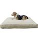 Dogbed4less Shredded Memory Foam Dog Bed for Medium to Large Dogs Khaki Suede Cover 40 x35 Pillow