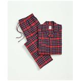 Brooks Brothers Men's Cotton Flannel Plaid Pajamas | Red | Size Large
