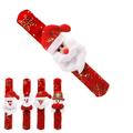 Cartoon 3D Santa Claus Snowman Elk Slap Bracelet Snowflake Gold Stamping Wristband For Kids Boys Girls Adults Christmas Party Su